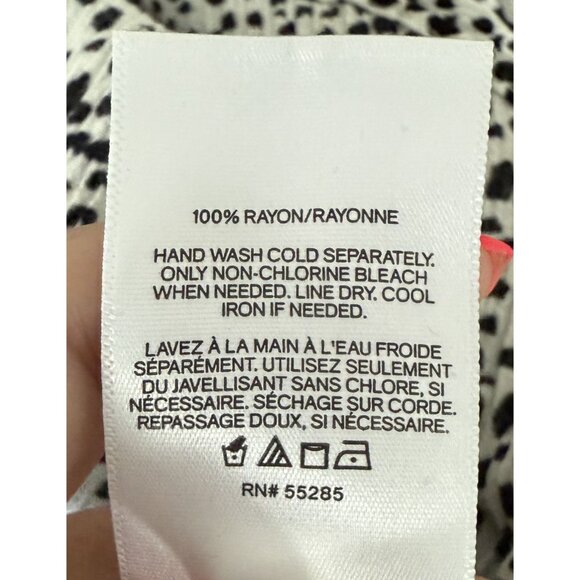 Express Womens BlackWhite Cheetah Print Tiered Maxi Dress Ruffles Smocking Small - Picture 6 of 6